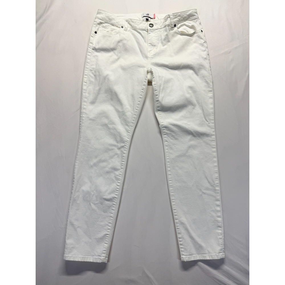 Cabi Slimmie Skinny Jeans Womens 14 White Light Wash Denim Mid Rise Stretch